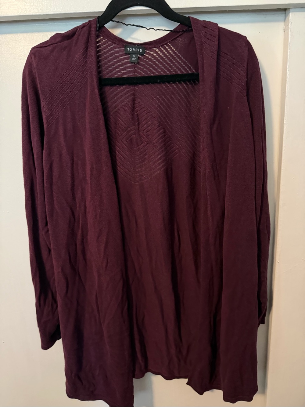 torrid Plum Open-Front Knit Cardigan